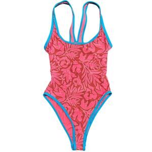 NWT L*SPACE One-Piece Swimsuit – Women’s Small, Red/Pink Tropical Floral